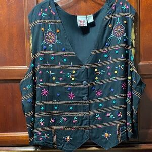 Jacque&KoKo Black Embroidered plus size 22/24 vest
